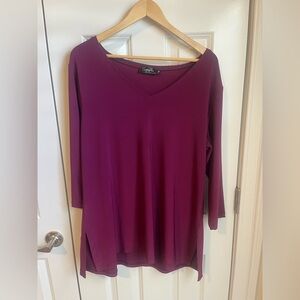 Sympli Women's Rich Purple V-Neck Tunic